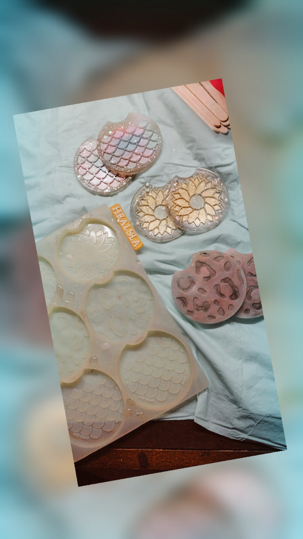 Resin car coasters
