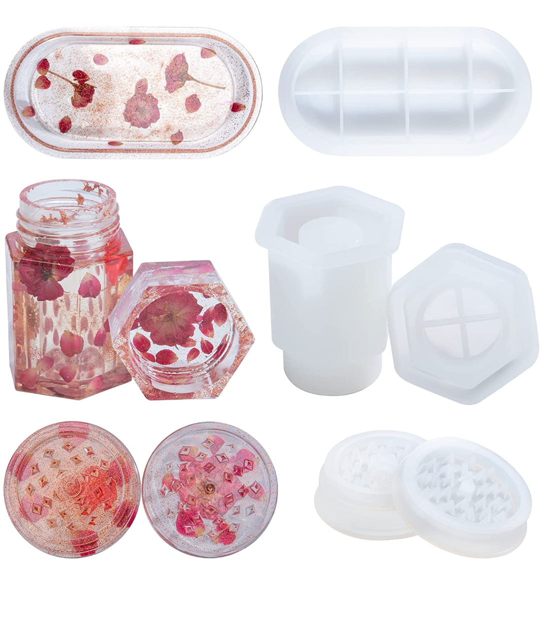 Resin tray, jar, grinder set